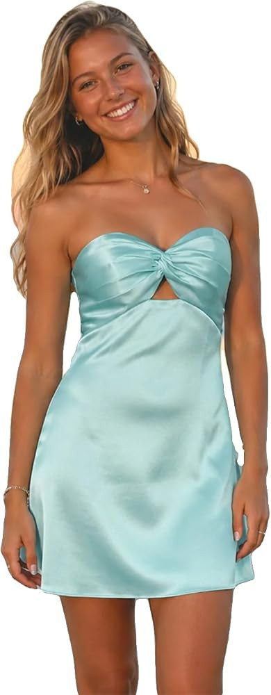 Women's Satin Homecoming Cocktail Dress | Amazon (US)