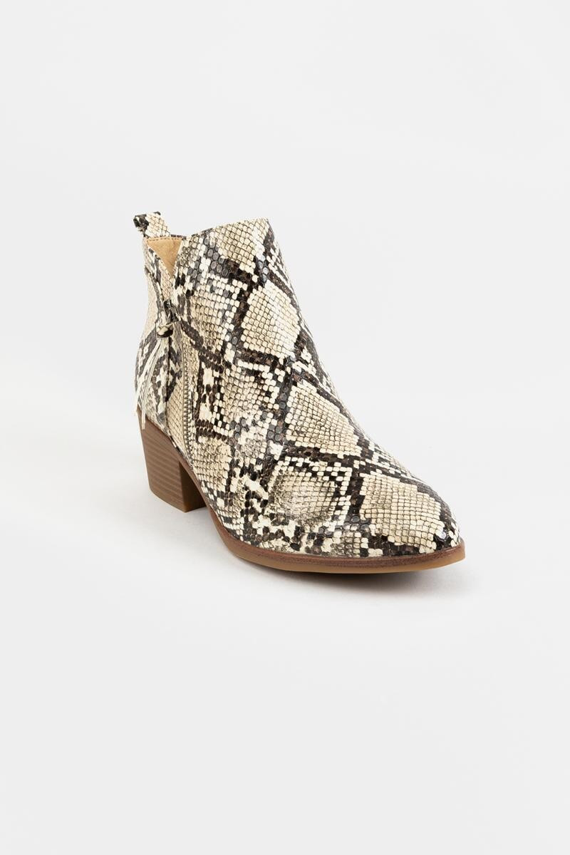 MIA Side Zip Snake Boot | Francesca’s Collections