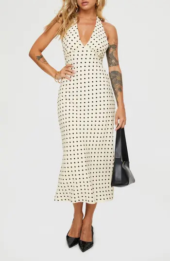 Princess Polly Kimbelle Polka Dot Halter Neck Dress | Nordstrom | Nordstrom