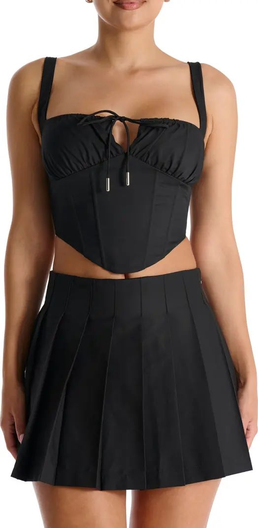 Naked Wardrobe Gathered Lace-Up Back Bustier Top | Nordstrom | Nordstrom