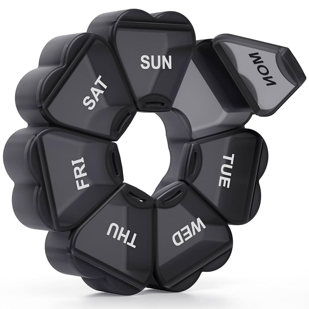 Large Weekly Pill Organizer, Pill Box 7 Day, KAPENS Daily Vitamin Case Large Capacity Compartment... | Amazon (US)