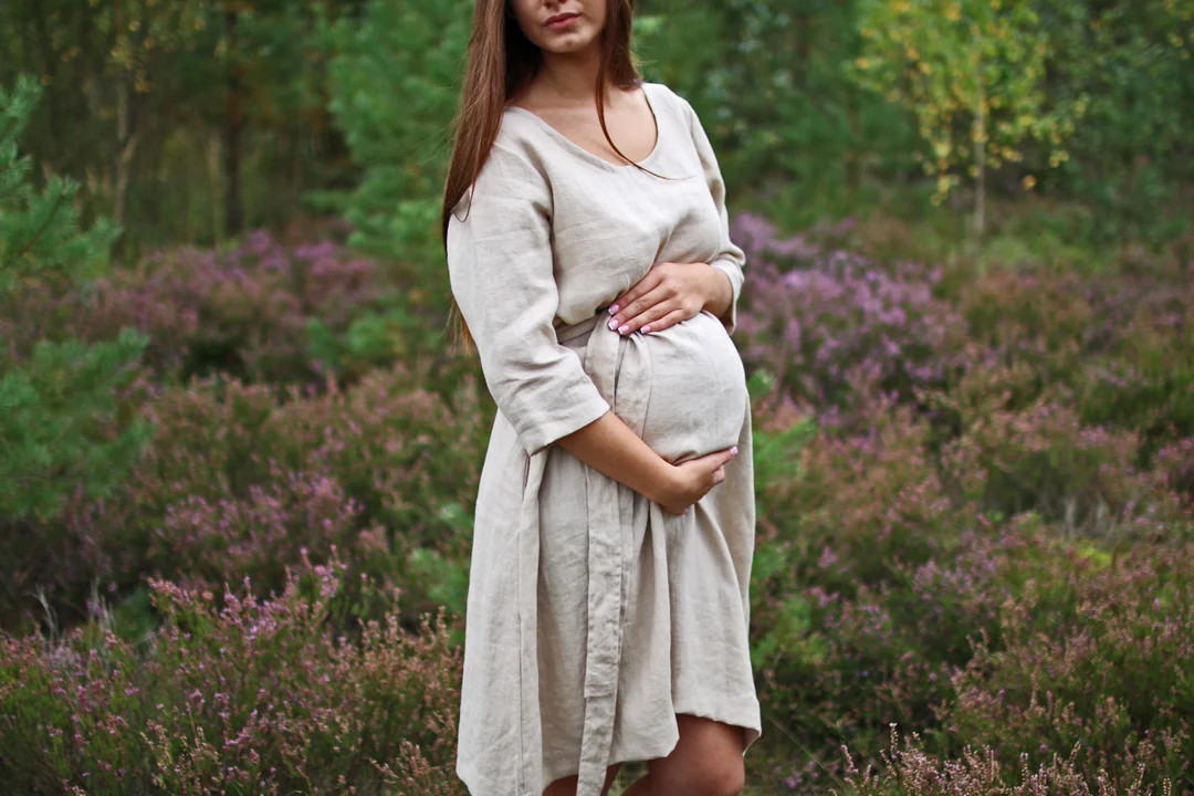 Linen Maternity Dress, Mom Dress, Natural Linen Dress, Round Neck Dress, Oversized Dress, Loose D... | Etsy (Global)