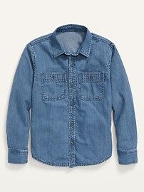 Long-Sleeve Button-Front Jean Utility Shirt For Boys | Old Navy (US)