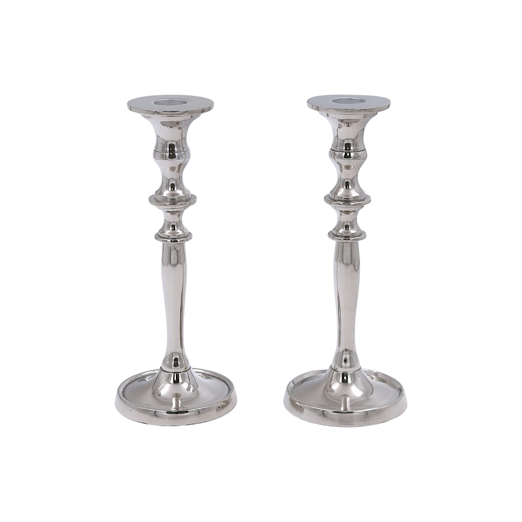 Hosley Set of 2 Silver Finish Taper Candle Holder 8" High. Ideal Gift and Use for Weddings, Party... | Amazon (US)