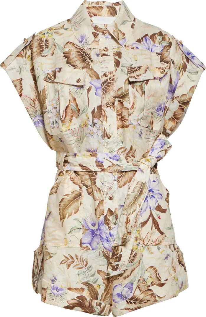 Coco Print Belted Romper | Nordstrom