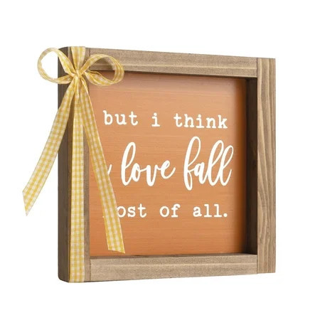 Farmhouse Fall Wooden Sign, Fall Decorations for Home, Indoor Love Autumn Thanksgiving Centerpieces for Tables Wall Shelf Office Desk Fireplace Mantle Tiered Tray Farmhouse House Decor | Walmart (US)