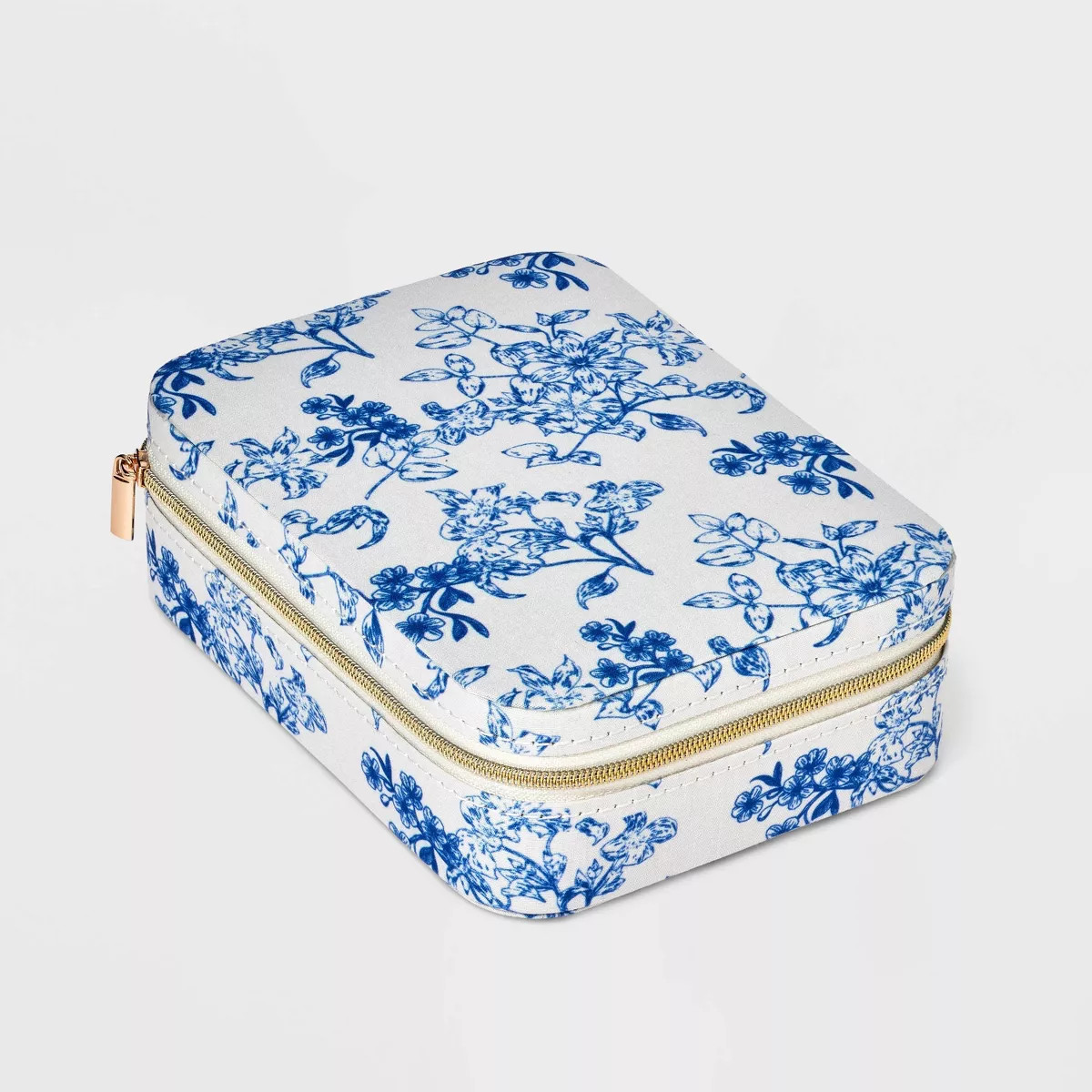 Floral Print Rectangle Travel Jewelry Organizer - A New Day™ White/Blue | Target
