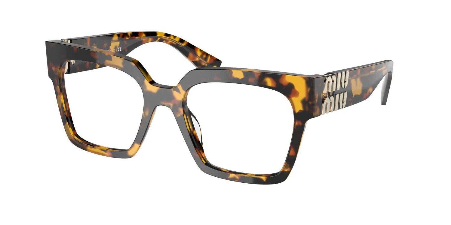 Miu Miu 04UV Eyeglasses VAU1O1 - Havana Women Square | Designer Optics