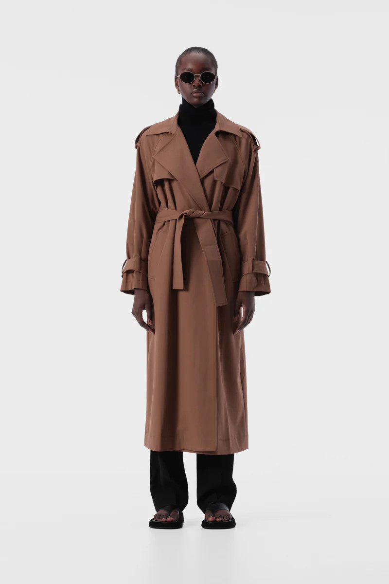 Josefine Oversized Longline Trench Coat in Camel
 – Elka Collective | Elka Collective