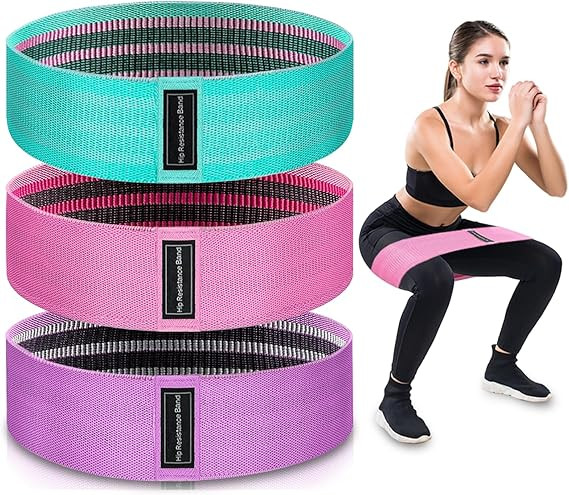 Exercise Bands, 3 Levels Fabric Resistance Bands for Working Out, Workout Bands Resistance for Wo... | Amazon (US)
