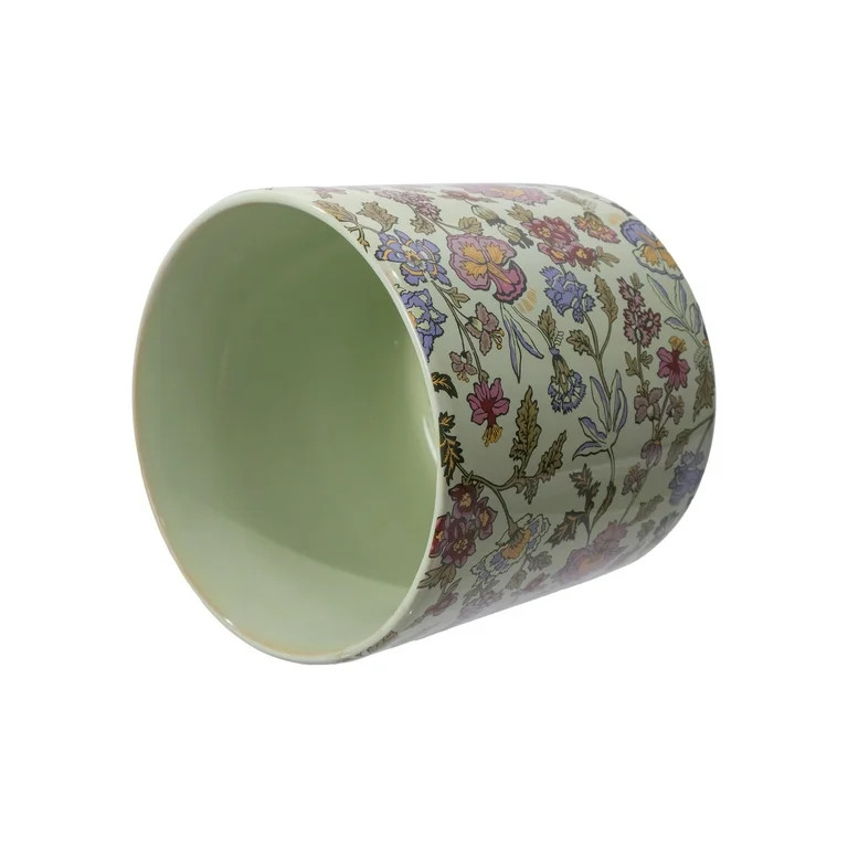 Beautiful 8" Sage Wildflower Footed Ceramic Planter by Drew Barrymore | Walmart (US)