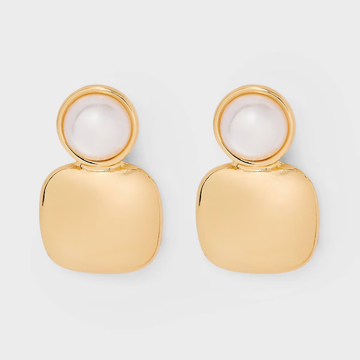 Pearl Drop with Cubic Zirconia Earrings - A New Day™ Silver: Nickel-Free Metal, Post Closure, 0... | Target