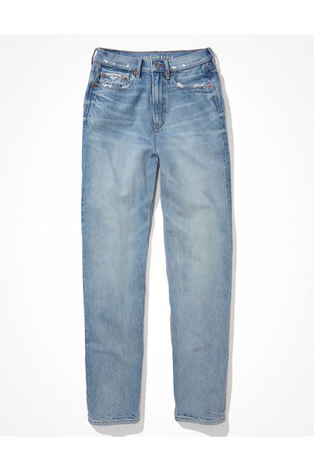 AE Baggy Mom Jean Women's Washed Blue 10 Regular | American Eagle Outfitters (US & CA)