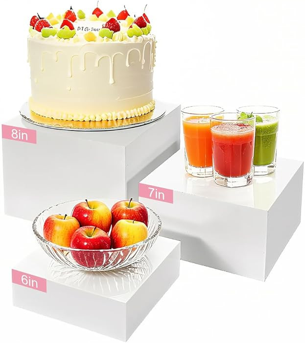 3Pcs Buffet Risers, Food Risers for Buffet Table, Display Stand Shelf for Party Catering Dessert ... | Amazon (US)