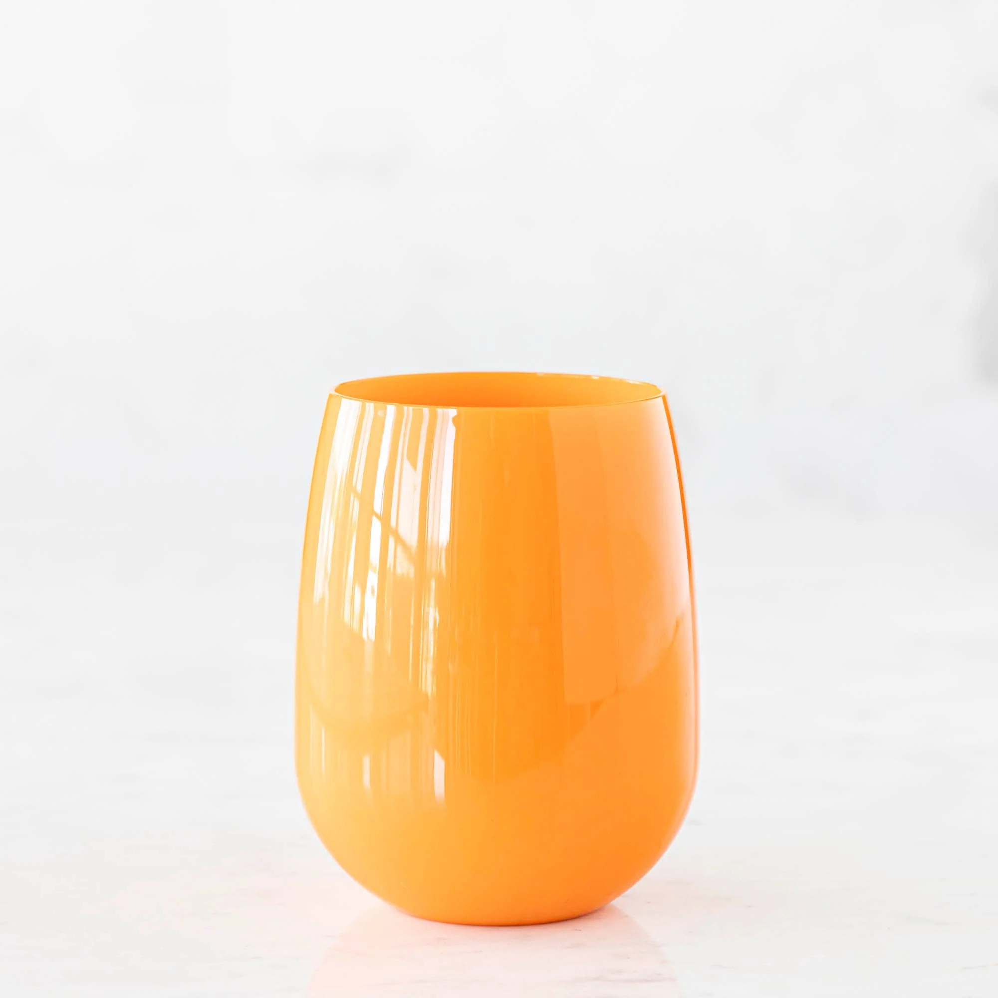 Unbreakable Stemless Wine Glass - Orange | Jones & Daughters