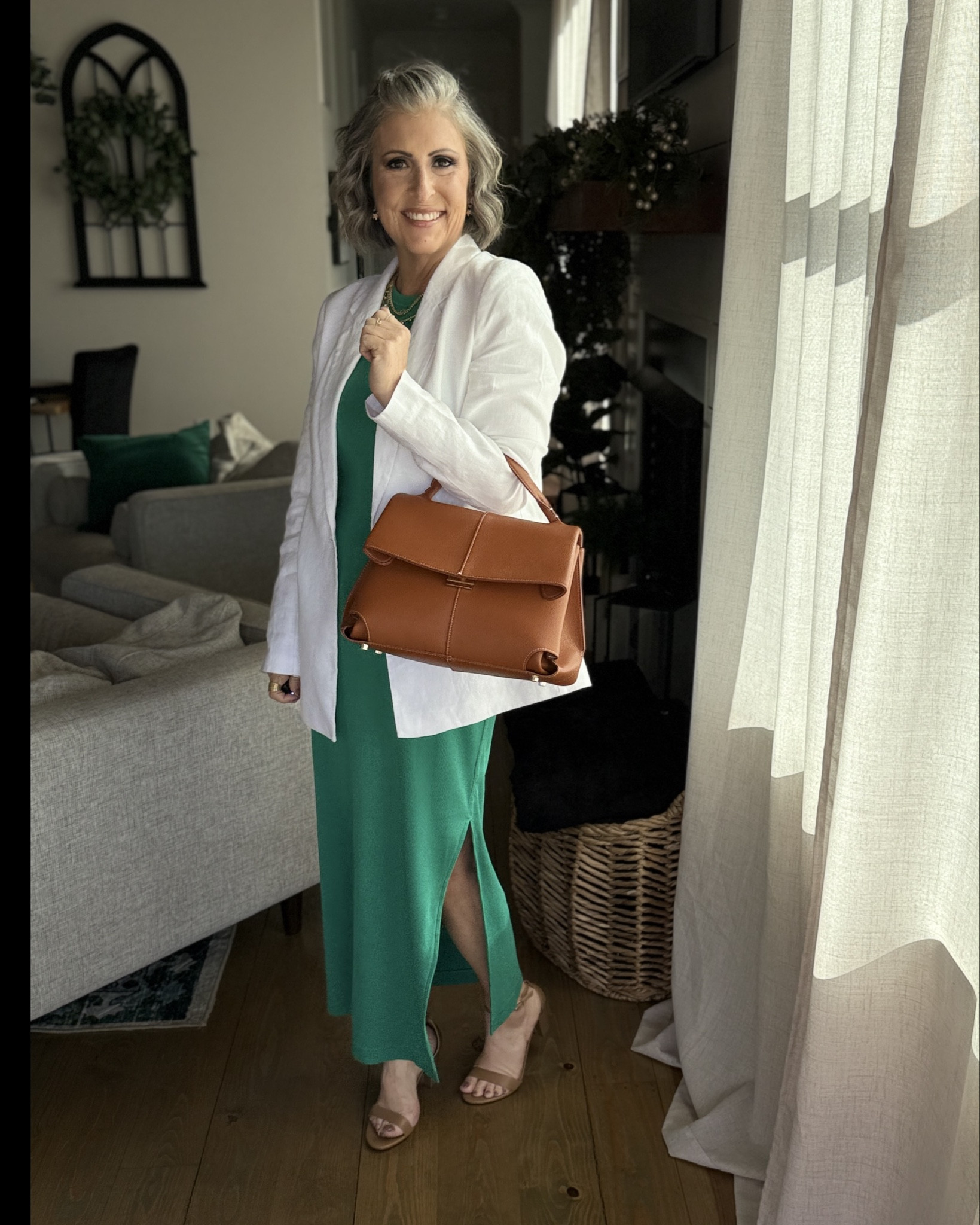 My Elevated Style Girlies — One dress, 7 ways—because every great style story starts with a versatile base! Today’s look is all about this green maxi dress from Target, styled with sneakers, flats, and heels to show how layering + shoes totally transform a look. Whether you’re running errands or heading to brunch, this outfit adapts with ease!

📝 Breakdown Style Story #6:
* Perfect Starter: This maxi dress acts as a blank canvas for styling with shirts, jackets, blazers, and accessories. Offers versatility. Stylish yet comfortable. From day to night with a simple switch of the shoes. Bonus its extremely budget friendly.
* Shoes: Strappy block heel sandals from Amazon add height and elegance.
* Layering: White linen blazer transforms the dress into a polished workwear option.
* Accessories: Tan structured Amazon handbag completes the look with warmth and sophistication.
* Style Vibe: Business casual, spring events, or stylish church look.

✨Why it works: Layering creates clean lines, while the neutral heels elongate the leg and tie everything together.

✨Every piece in your wardrobe serves a purpose, and every outfit tells a style story. Be intentional, be confident and create a style story you’ll love!✨

#LTKStyleTip #LTKFindsUnder50 #LTKOver40