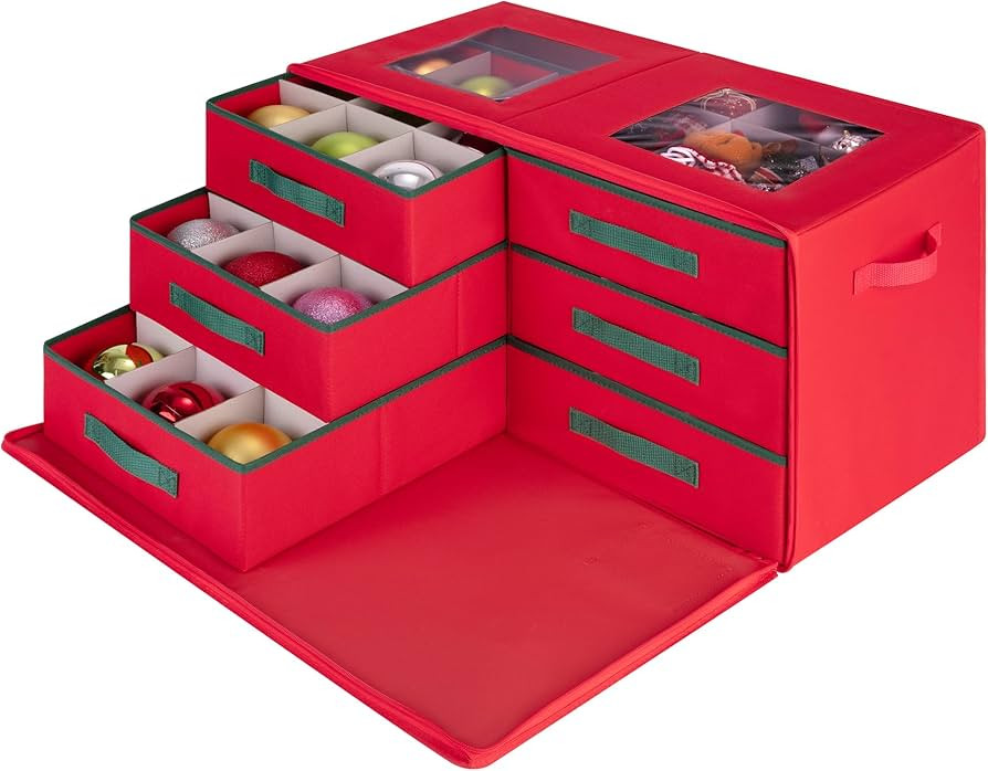 StorageWorks Christmas Ornament Storage, Stores up to 54-4", Christmas Ornament Storage Box with ... | Amazon (US)