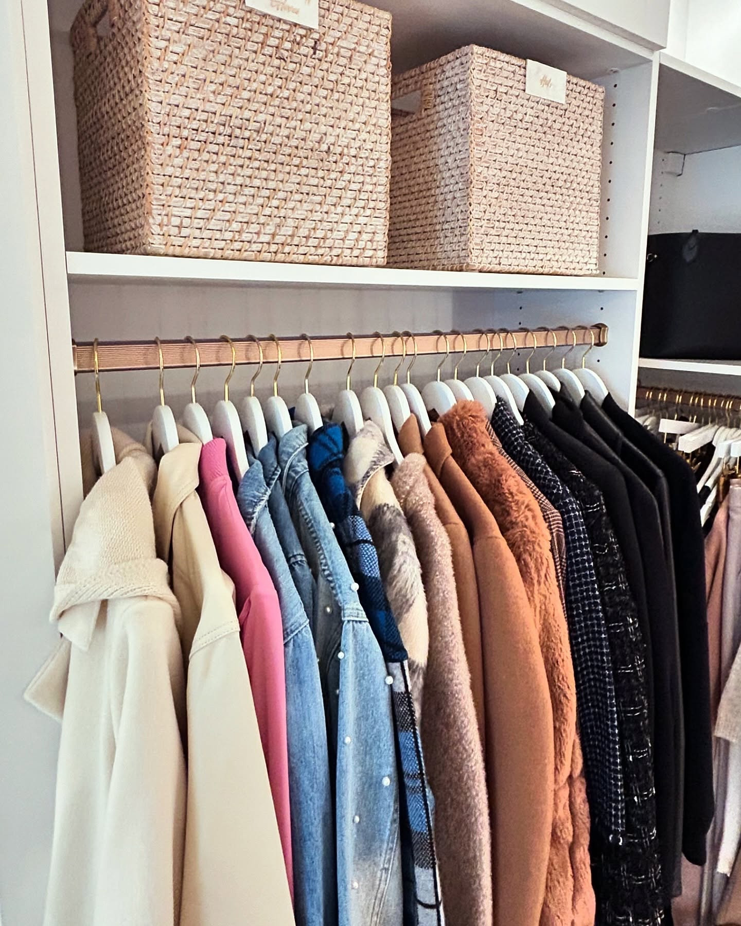 The Closet Dreams Are Made Of ✨

💗 Pink perfection: Soft pink hues set the tone for a chic and cohesive aesthetic. Every detail, from the blush accents to the custom shelving, was designed to elevate both style and function.

👗 Matching moments: Coordinated sweat suits hang neatly, creating a boutique-like experience right at home. It’s organization, but make it fashionable.

👜 High-end essentials: Designer purses are displayed like art, each given its own spotlight to shine. Clear bins and elegant dividers keep shoe accessories and other treasures effortlessly accessible.

🩴 The finishing touch: Shoes and accessories are perfectly arranged, blending practicality with beauty. Because even your smallest details deserve the best.

This isn’t just a closet—it’s a personal sanctuary. Ready to bring your dream space to life? Let’s design an organized luxury closet tailored just for you.

#ClosetGoals #LuxuryOrganization #PinkPerfection #JKEHomeReset #HighEndDesign #LTK #linkinbio #shoeorganization #shoeorganizer #closetorganization #closetgoals