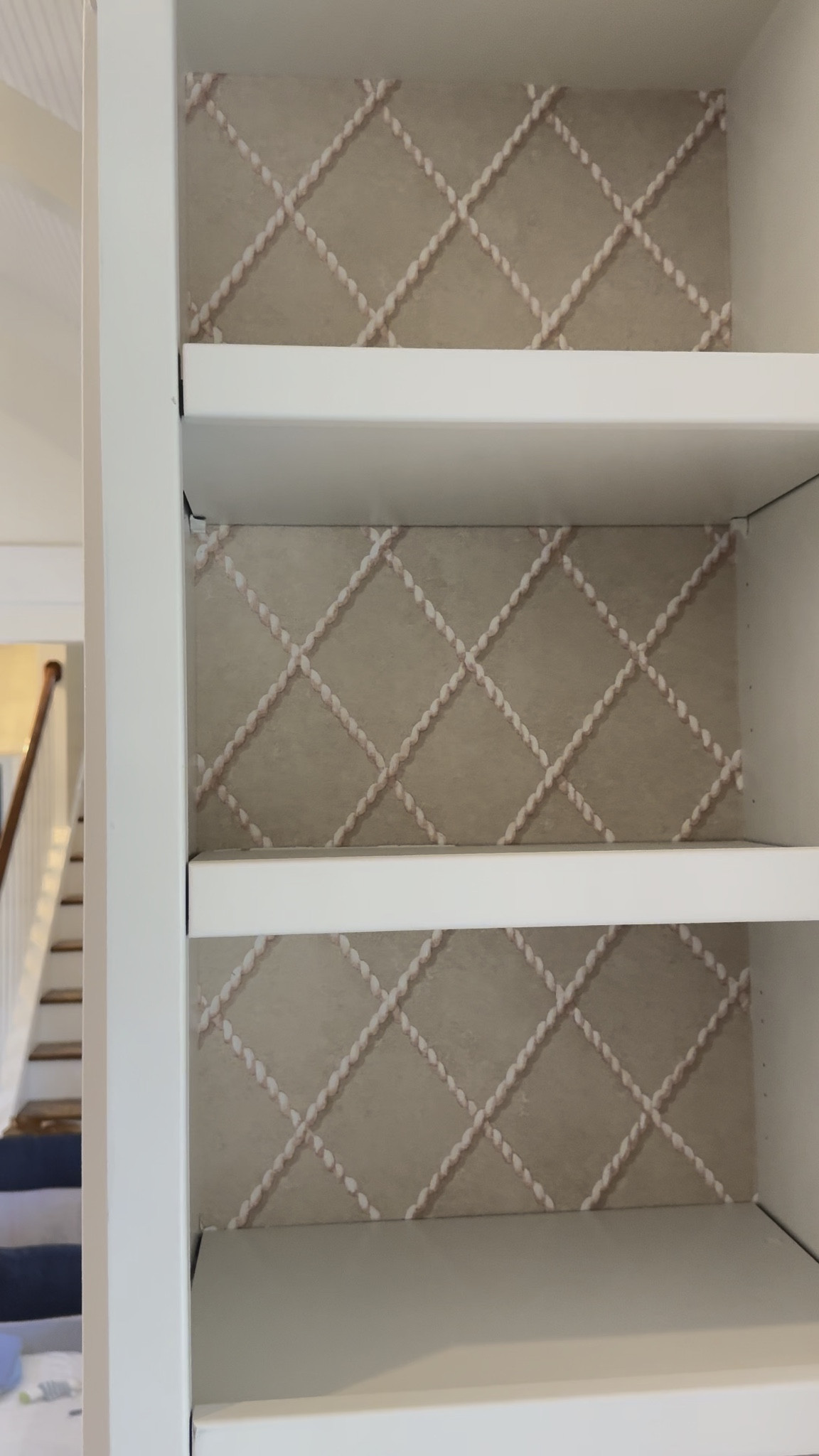 Love a diamond print wallpaper & wallpaper in built ins! 

#LTKHome #LTKdayinmylife #LTKSaleAlert