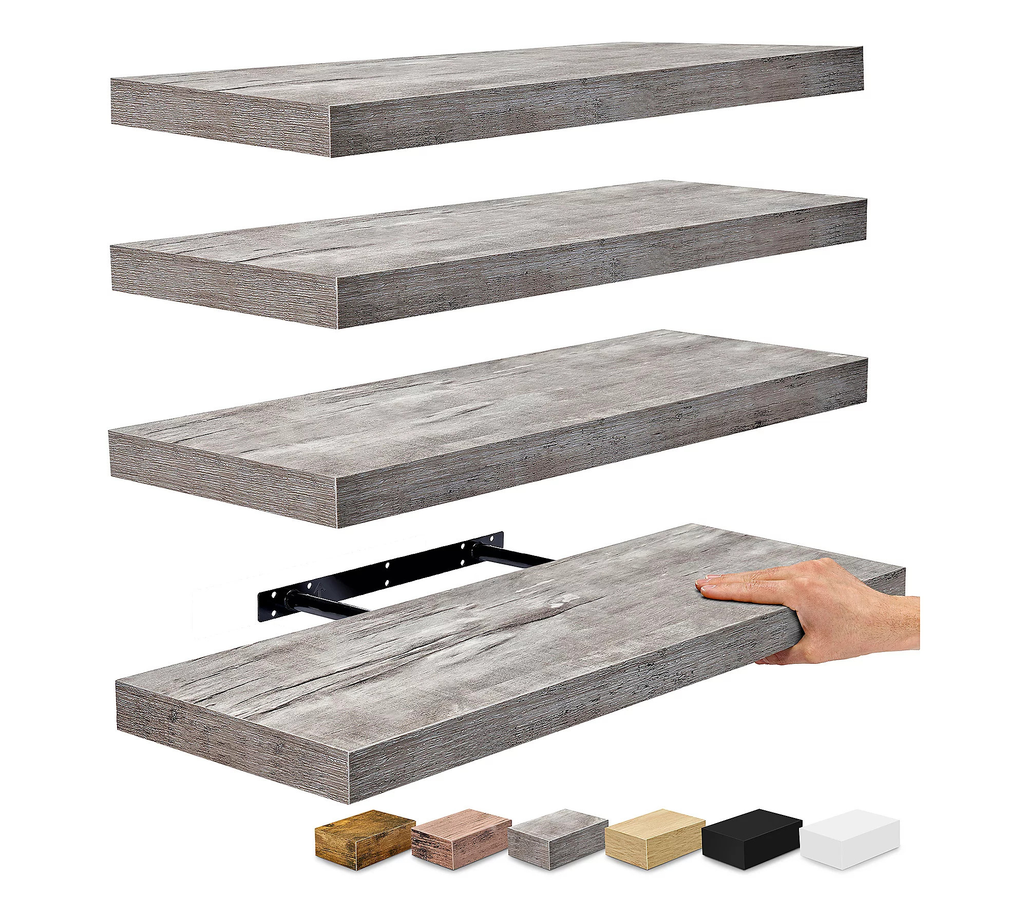 Sorbus Floating Shelves Wall Mounted (4 Pack) | QVC