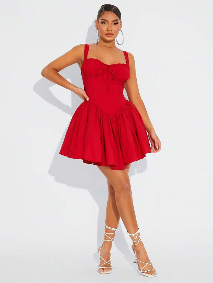 Radiana Sommer; Prinzessinnenstil Rotes Ballettkleid Mit Tutu Für Geburtstag/Date/Party, Mit Eingebautem Crinolin (Nicht Abnehmbar) Kleid Für Hochzeitsgäste Frauen | SHEIN