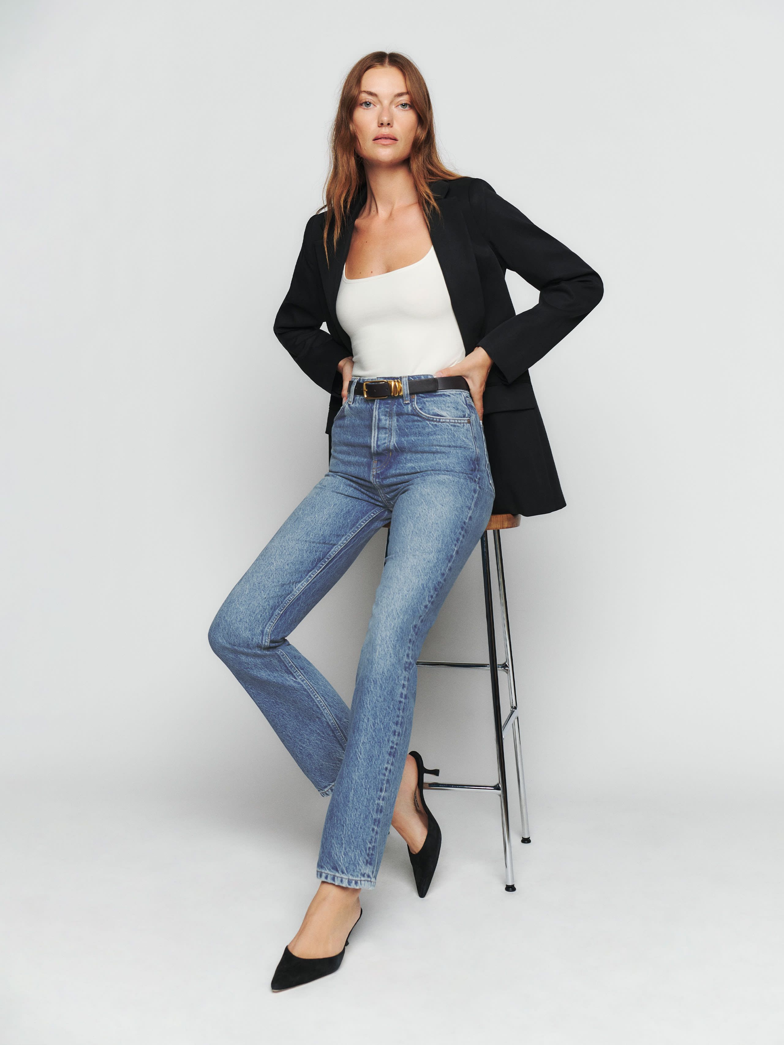 Cynthia High Rise Straight Jeans | Reformation (Global)