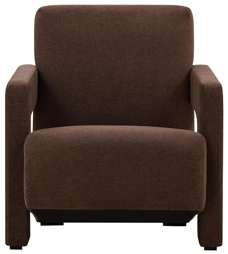 SAFAVIEH Couture Collection Taylor Modern Dark Brown Boucle Accent Chair (Fully Assembled) | Amazon (US)