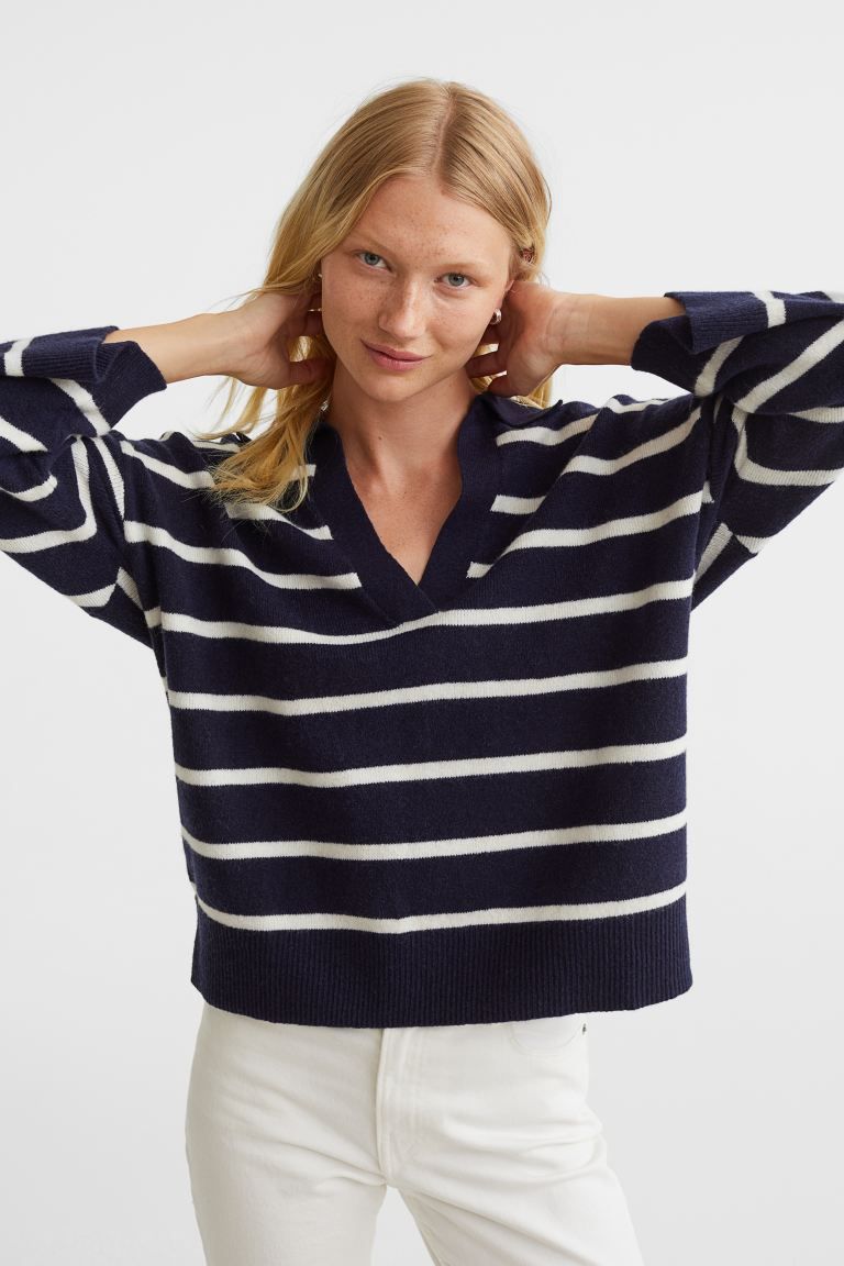 Fine-knit Collared Sweater | H&M (US)