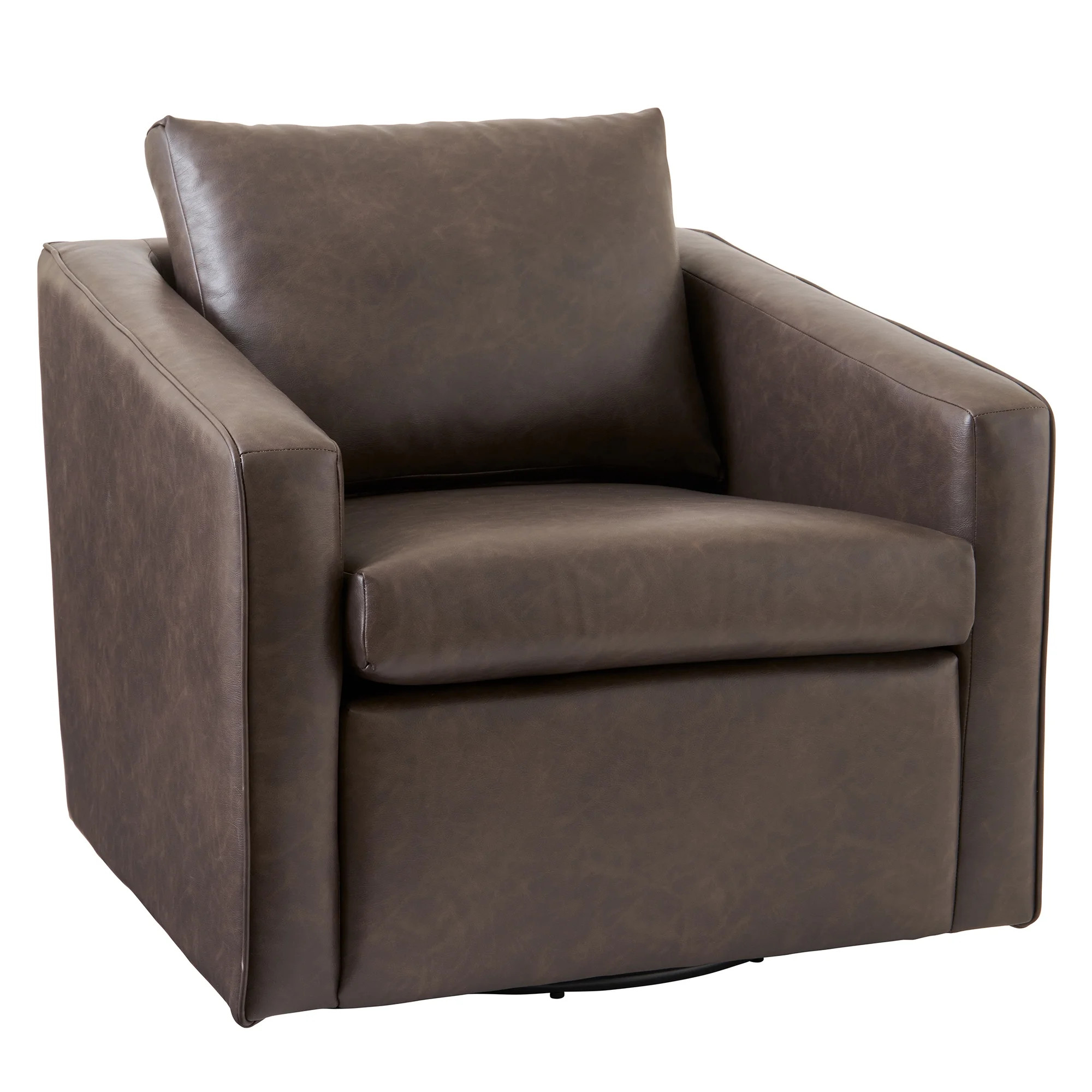 Better Homes & Gardens Steele Swivel Chair, Dark Espresso Faux Leather | Walmart (US)