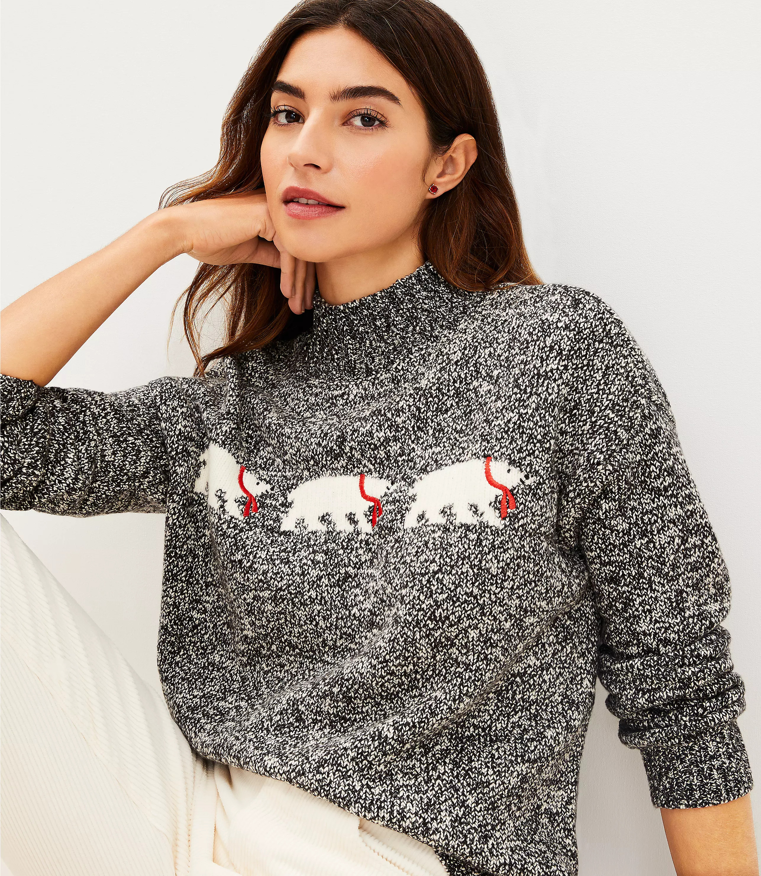 Polar Bear Mock Neck Sweater | LOFT
