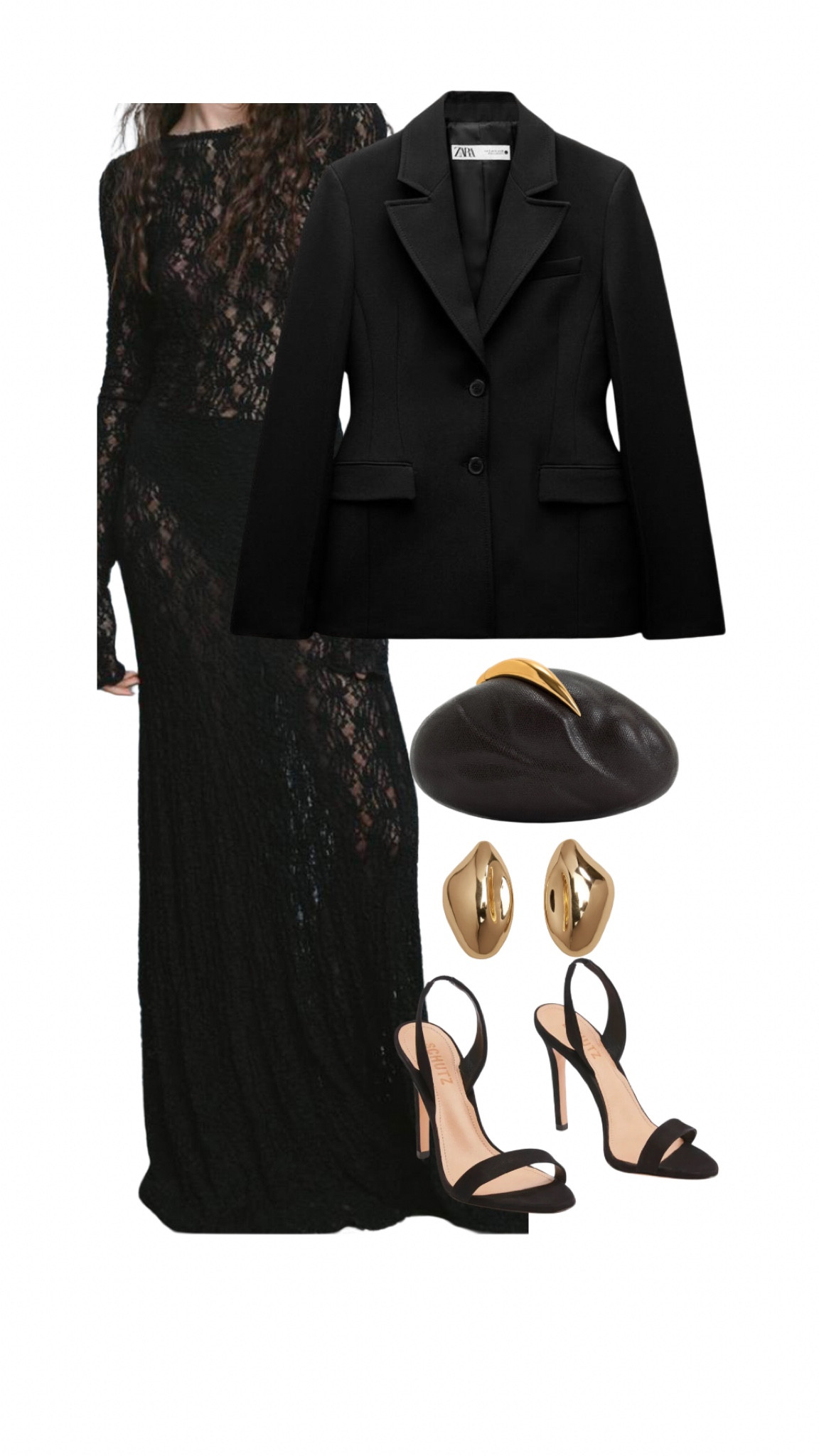 All black outfit! 

Lace dress, blazer and good accessories 

#LTKStyleTip #LTKU