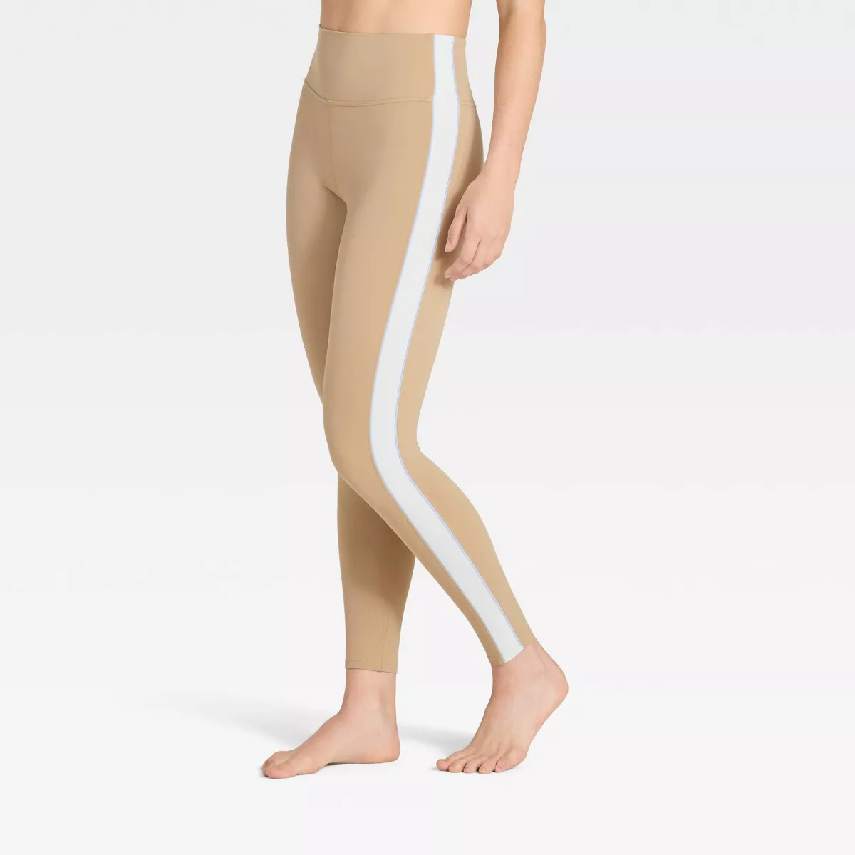 Women's Everyday Soft High-Rise Piped 7/8 Leggings - All In Motion™ Tan XS | Target