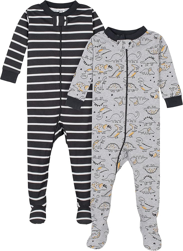 Gerber Baby Boys' 2-Pack Footed Pajamas | Amazon (US)