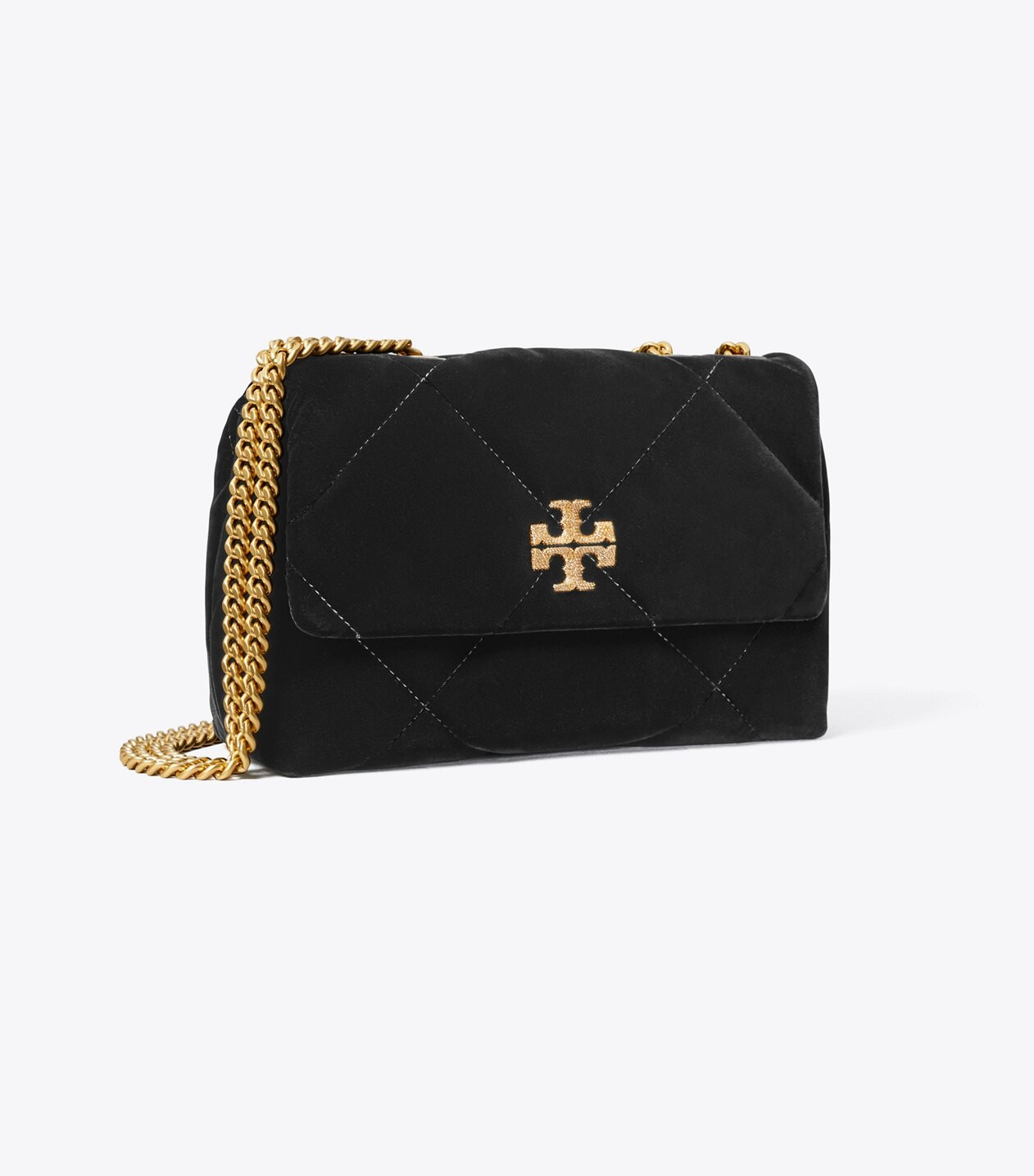 SMALL KIRA DIAMOND QUILT VELVET PAVÉ SHOULDER BAG | Tory Burch (US)