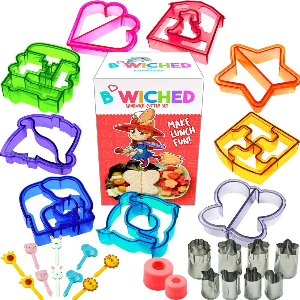 29pc Sandwich Cutter Set for Kids of All Ages - Turn Vegetables, Fruits, Cheese, and Cookie Into ... | Amazon (US)