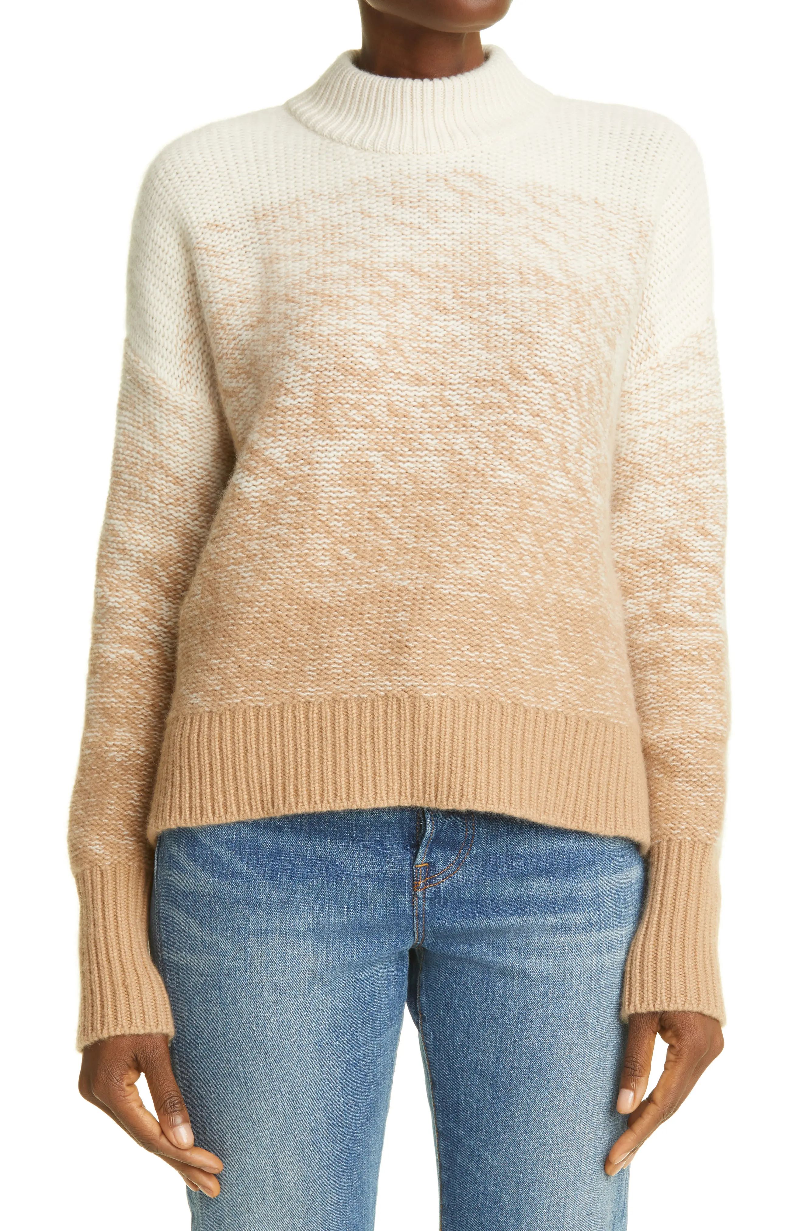 Women's La Ligne Ombre Mock Neck Sweater, Size X-Large - Ivory | Nordstrom