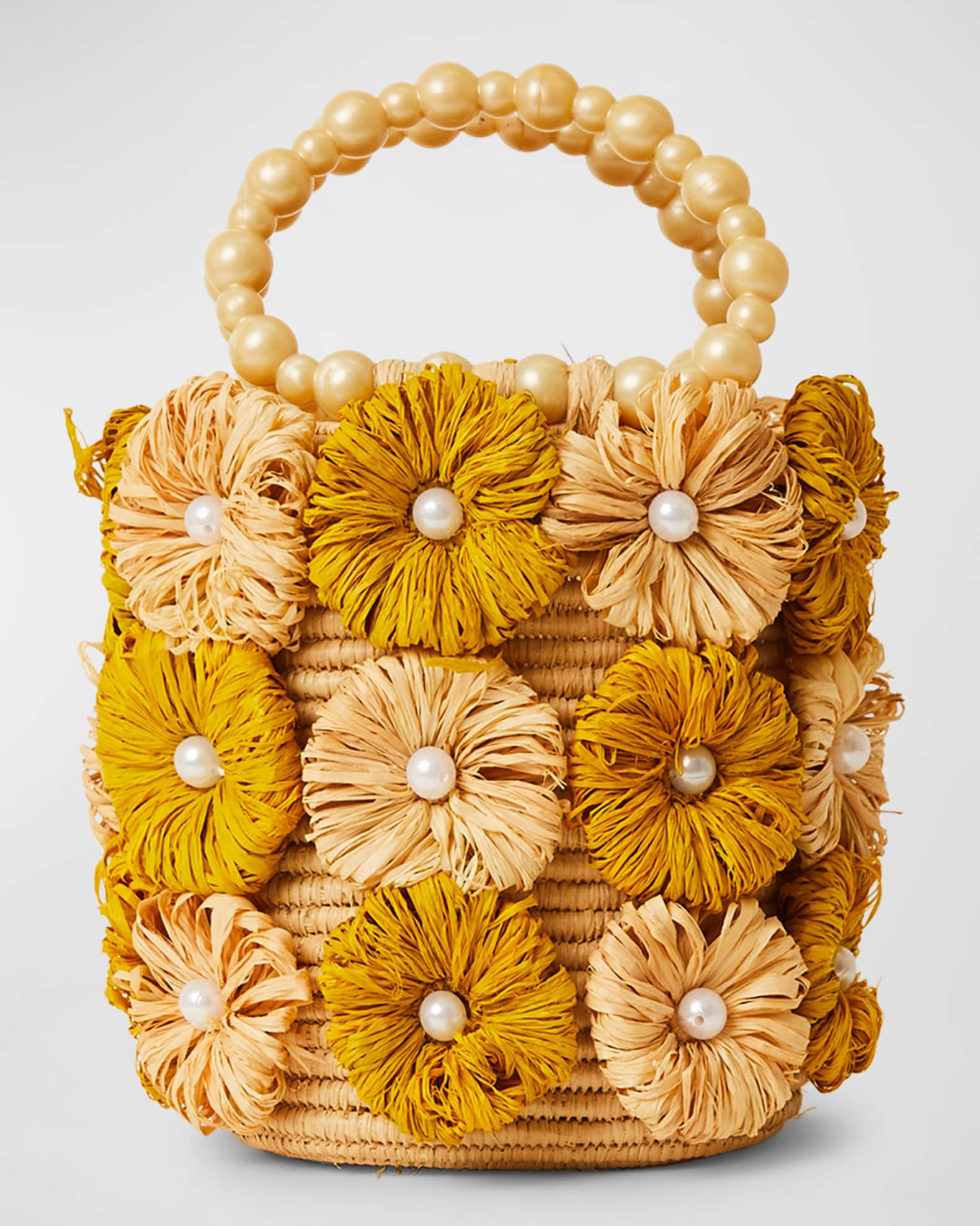 BTB Los Angeles Tai Floral Pearly Embellished Bucket Bag | Neiman Marcus