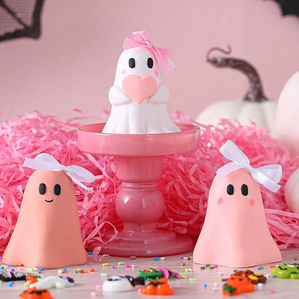 Wesiti Cute Ghost Figurine Mini Halloween Ghost Decor Small Resin Spooky Decorative Statue for Bo... | Amazon (US)
