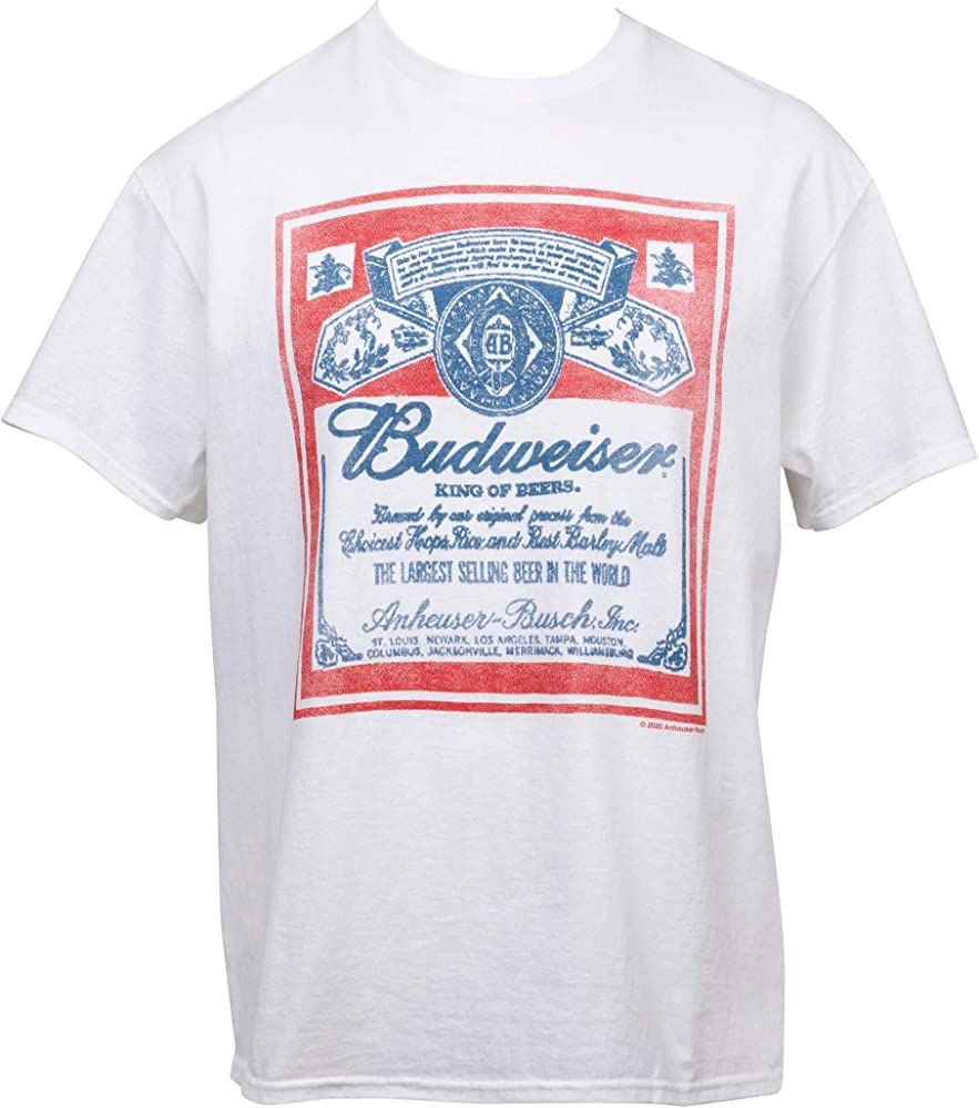 Budweiser King of Beers Vintage Label T-Shirt | Amazon (US)