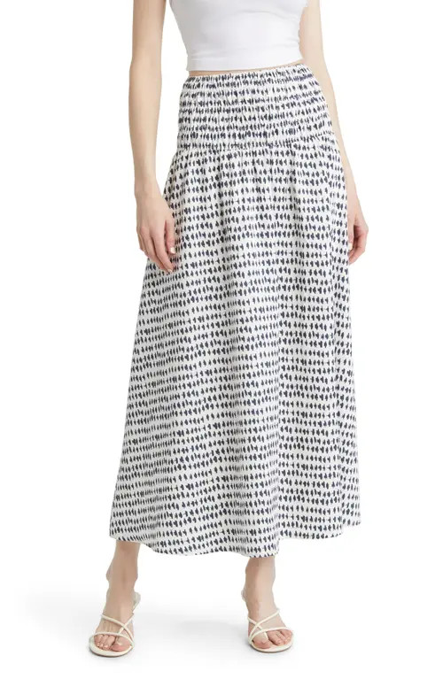 Sophie Rue Indy Smocked Maxi Skirt in Navy Print at Nordstrom, Size Medium | Nordstrom