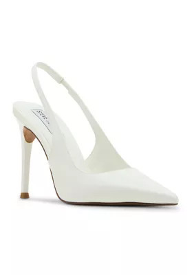 Steve Madden Women's REYES SLINGBACK STILETTOS, White, 9.5M | Belk