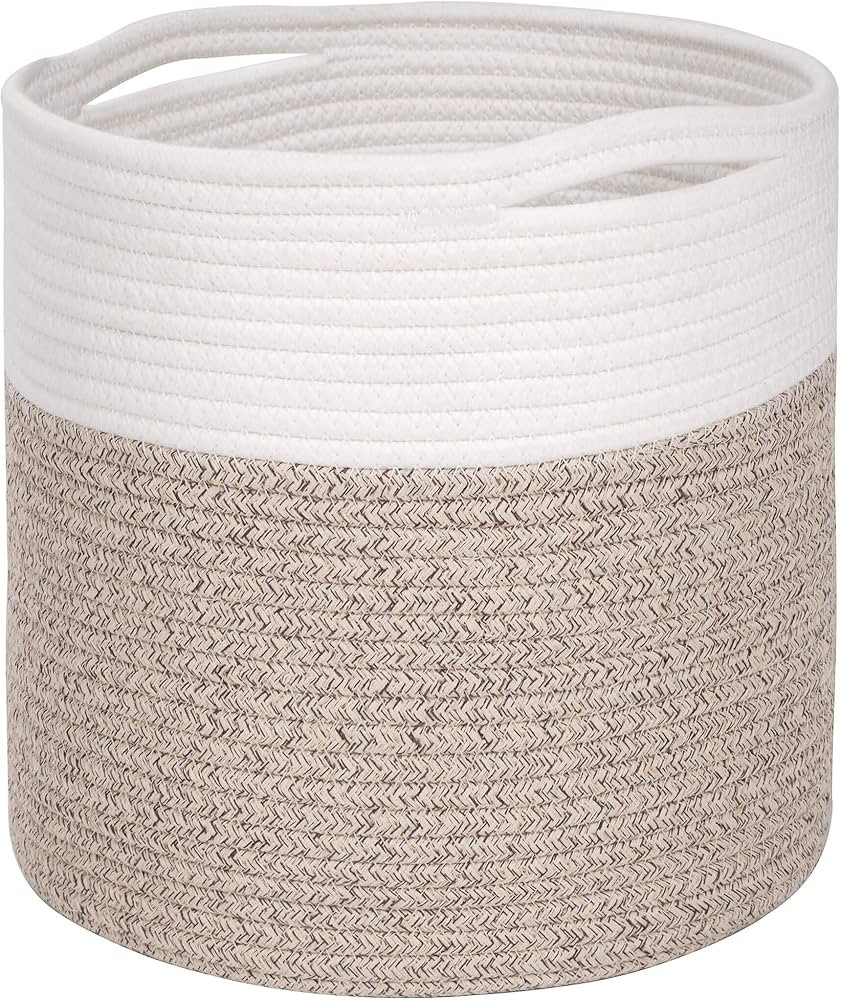 MINTWOOD Design 11 x 11 Inches Cotton Rope Basket for Flower Pot and Indoor Floor Planters, Decor... | Amazon (US)