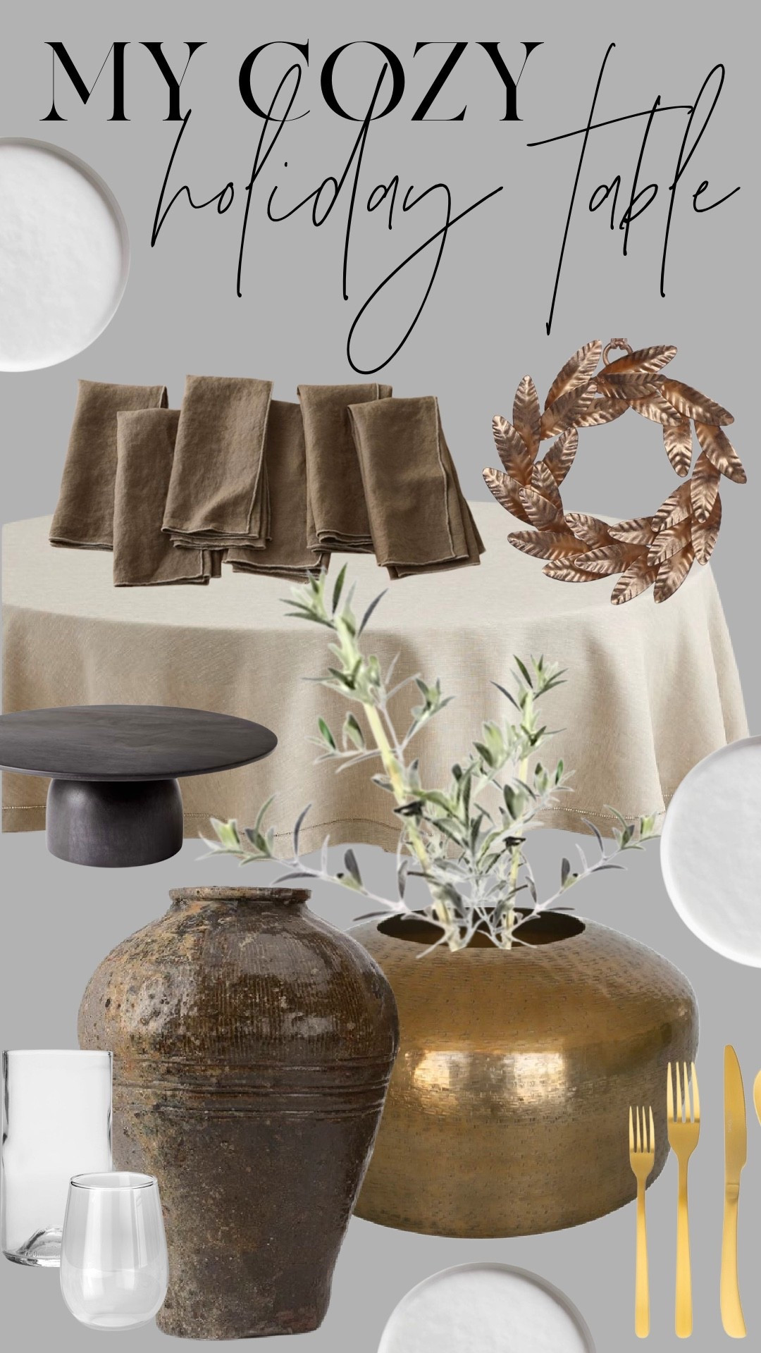 Creating a cozy holiday table with layers of texture, warmth, and simple elegance. Think linen, stoneware, aged metals, and a touch of greenery for a natural, inviting feel. Shop the pieces I’m using to set a relaxed yet elevated table this season.

#LTKHoliday #LTKHome #LTKSeasonal