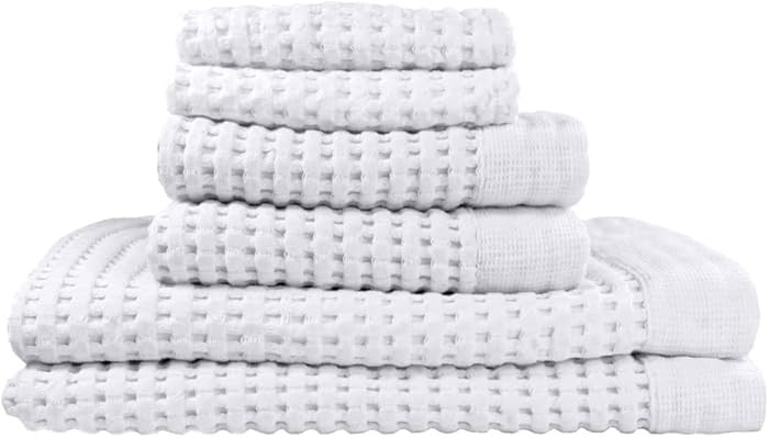 GILDEN TREE Waffle Towel Set Quick Dry Thin | 2 Bath Towels | 2 Hand Towels | 2 Washcloths, Moder... | Amazon (US)