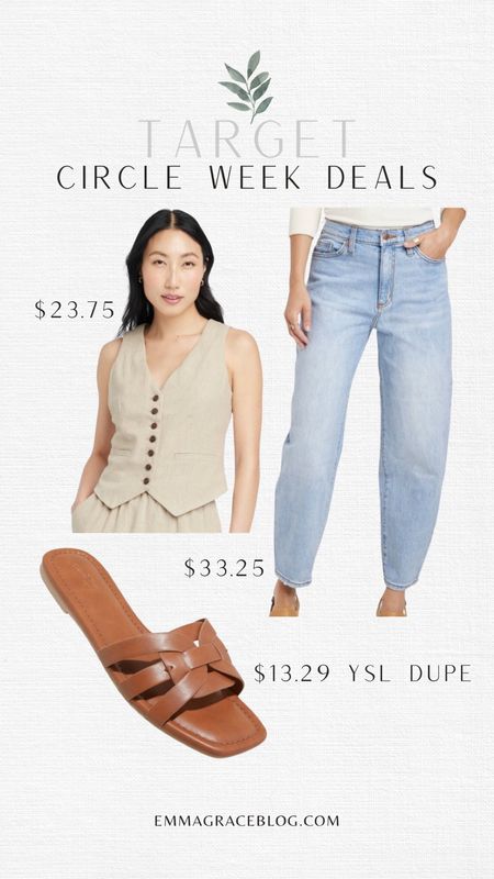 Loving this outfit! Just ordered!! Got a small top, 6 jeans (sized down 1) and 8 sandals. (Ysl dupes) 

#LTKsalealert #LTKstyletip #LTKfindsunder50