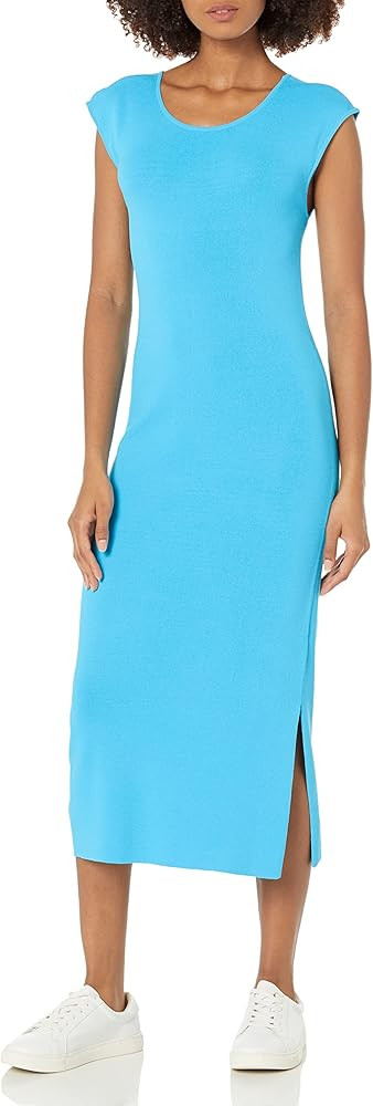 The Drop Women's Laila Power-Shoulder Twist Back Midi Sweater Dress | Amazon (US)