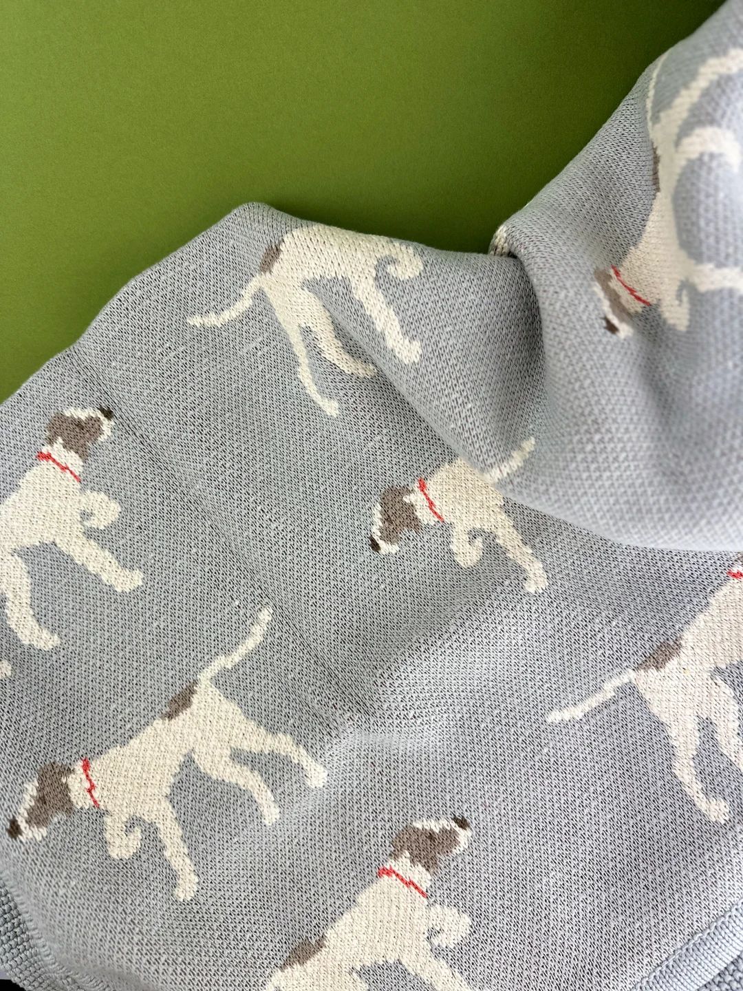 Dog Heirloom Knit Baby Blanket, Pointer Dog, Baby Blue, Light Blue, Toddler Bedding - Etsy | Etsy (US)