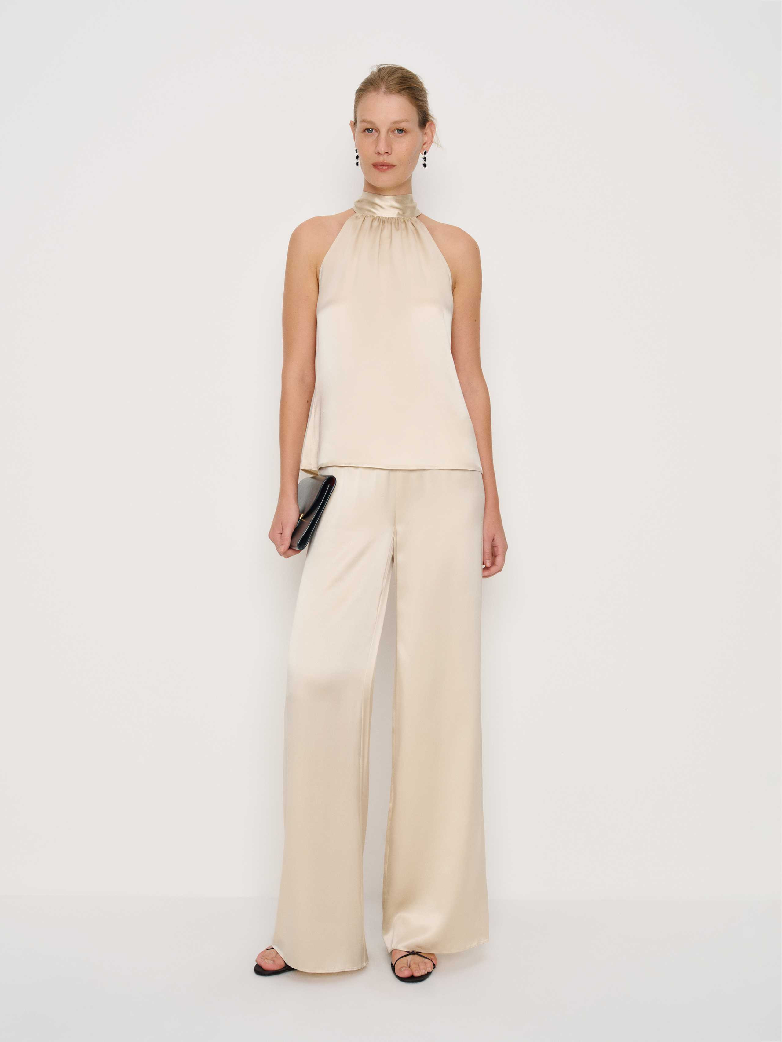 Celine Low Rise Silk Wide Leg Pant | Reformation (Global)