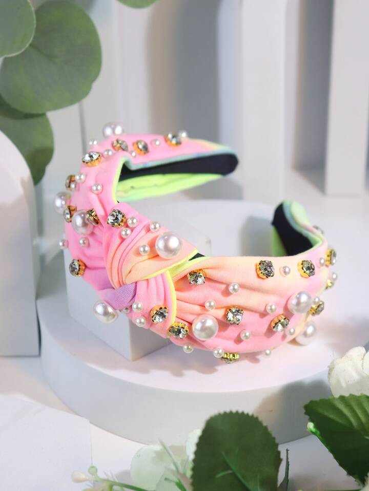 1pc Women Faux Pearl & Knot Decor Headband For Decoration | SHEIN