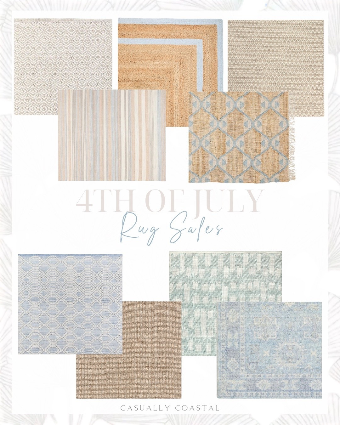 4th of July Rug Sales 

Coastal rug, neutral rug, rug on sale, July 4th sale, blue rug, bedroom rug, area rug, striped rug, living room rug, pottery barn rug, Serena & lily rug, wayfair rug, outdoor performance rug, chunky wool jute rug, Tuileries rug, tan and blue rug, 2x3 rug, 3x5 rug, 5x7 rug, 6x9 rug, 8x10 rug, 9x12 rug, 11x14 rug, jute double border rug, geometric indoor rug, rectangular rug, hand tufted oriental indoor rug, jute and wool striped rug, Tulum rug, floral rug, hand knotted rug

#LTKHome #LTKSaleAlert